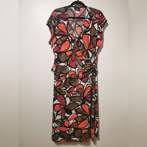 Artex Collection XXL Retro Multicolor V Neck One Piece Dress